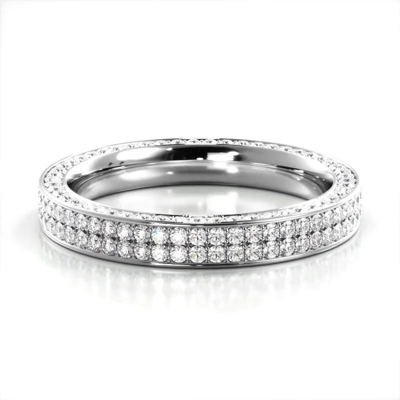 women’s engagement rings for small hands-1.09 ct. Round Diamond Three Sided Wedding Ring