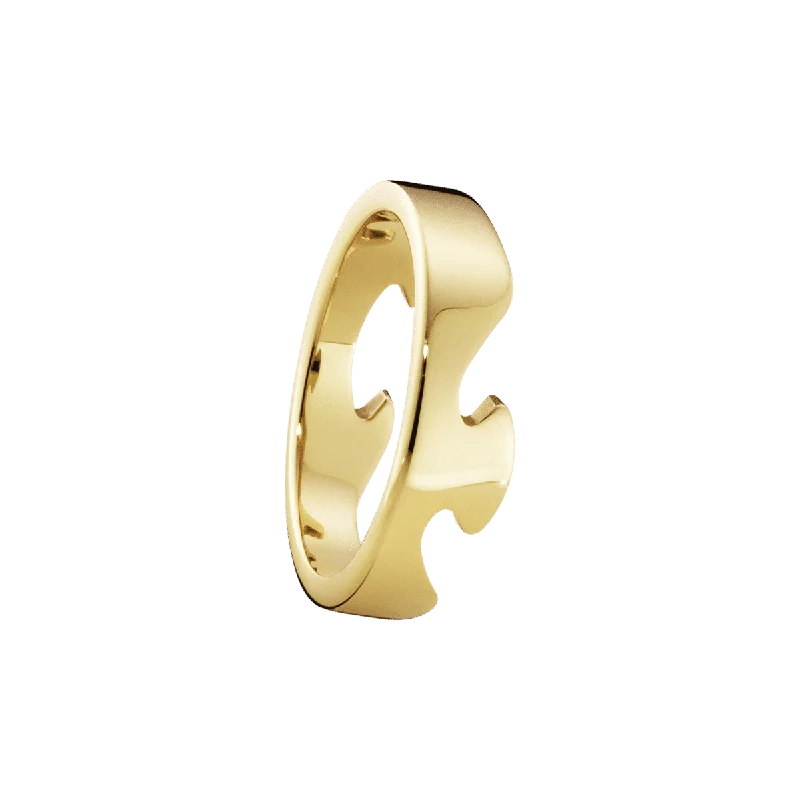 women’s designer engagement rings-Fusion End 18K Gold Ring