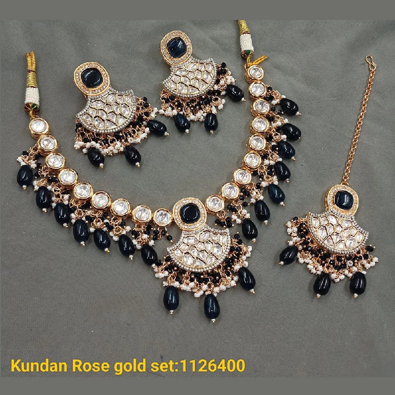 women’s emerald necklaces-Padmawati Bangles Gold Plated Kundan & Beads Necklace Set