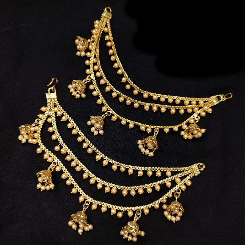 women’s cubic zirconia earrings-Pooja Bangles Gold Plated Pearl kanchain