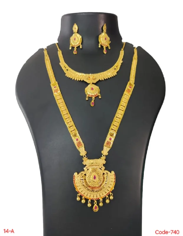 women’s elegant necklaces-Pari Art Jewellery Forming Gold Necklace Combo