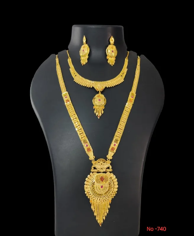 women’s gemstone necklaces-Pari Art Jewellery Forming Gold Necklace Combo