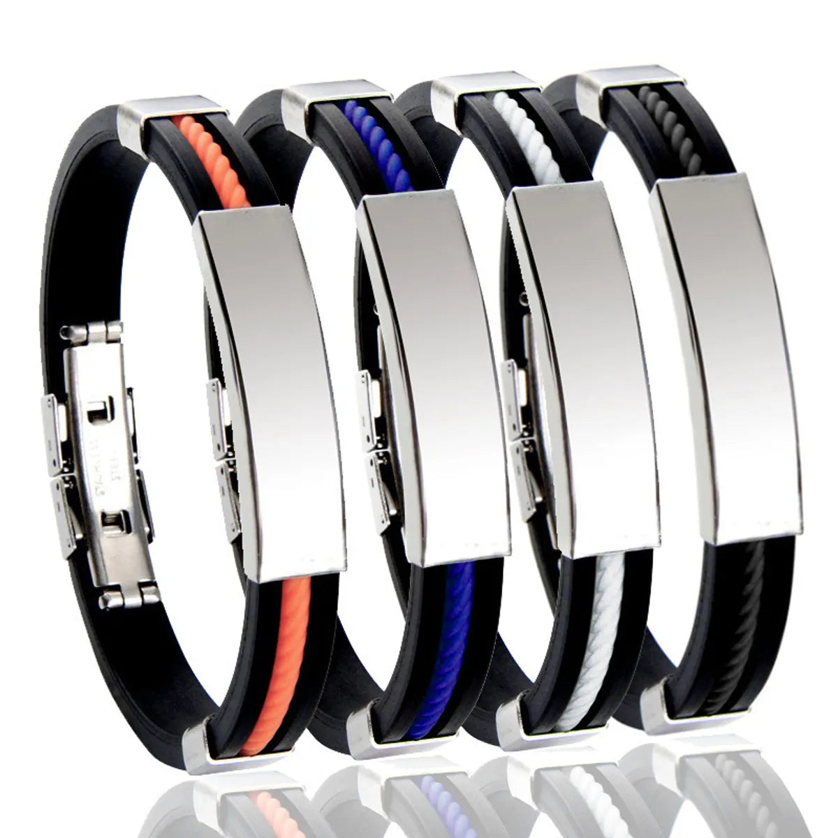 women’s minimalist bracelets-Fashion Solid Color Titanium Steel Polishing Bangle 1 Piece