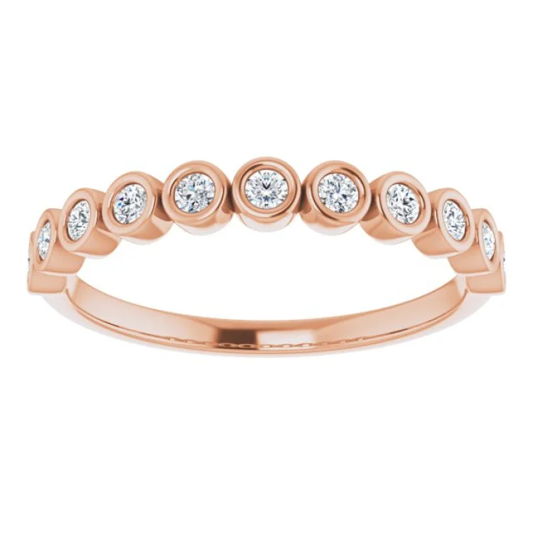 women’s romantic rings-14K Rose 1/5 CTW Natural Diamond Anniversary Band