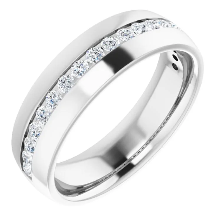 women’s silver engagement rings-14K White 1/2 CTW Natural Diamond Band