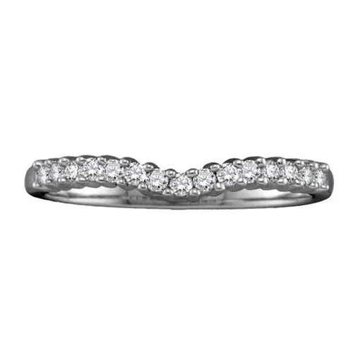 women’s custom diamond engagement rings-1/5 CTW Diamond Wedding Ring in 14KT White Gold