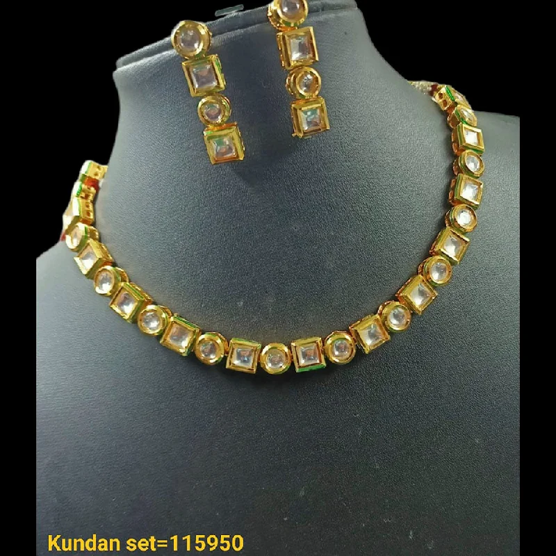 women’s simple necklaces-Padmawati Bangles Kundan Stone Gold Plated Necklace Set