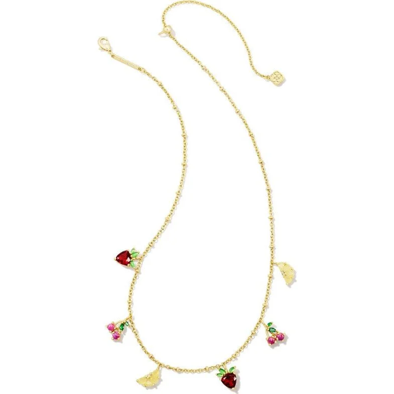 women’s bold bracelets-Kendra Scott Delicate Fruit Gold Chain Necklace