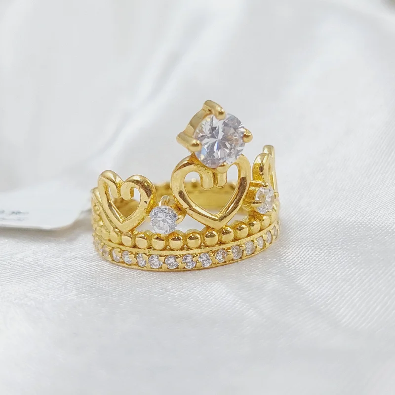 women’s floral engagement rings-Crown Wedding Ring