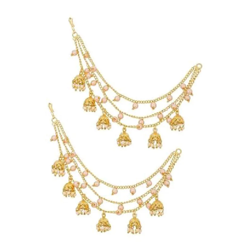 women’s diamond drop earrings-Anjali Jewellery Gold Plated Pearls Kanchain