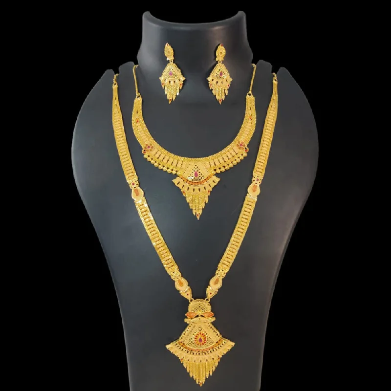 women’s necklaces-Pari Art Jewellery Forming Gold Necklace Combo