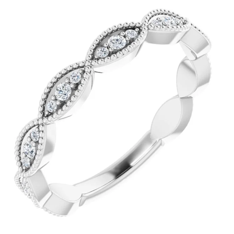 women’s colored gemstone rings-14K White 1/5 CTW Natural Diamond Infinity Anniversary Band