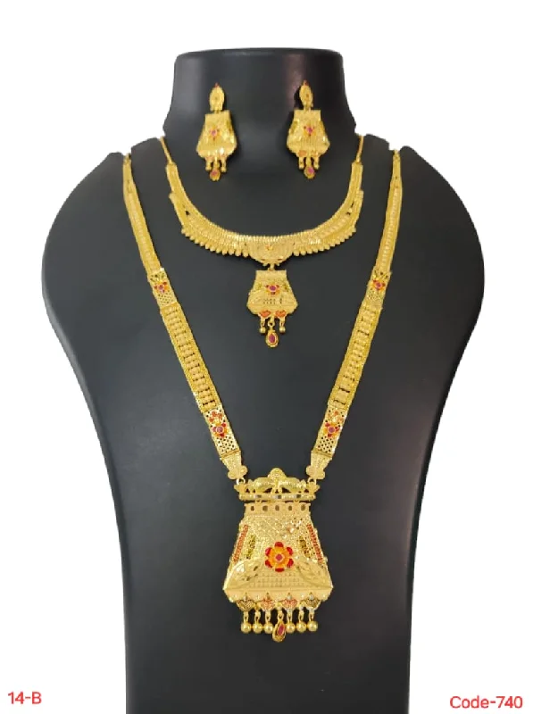 women’s zodiac necklaces-Pari Art Jewellery Forming Gold Necklace Combo