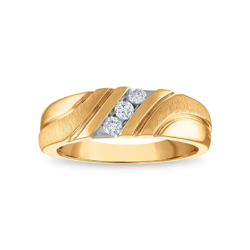 women’s engagement rings for petite fingers-1/5 CTW Diamond Wedding Ring in 10KT Yellow Gold