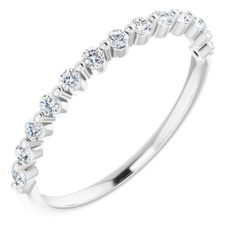 women’s boho rings-Platinum 1/5 CTW Natural Diamond Anniversary Band