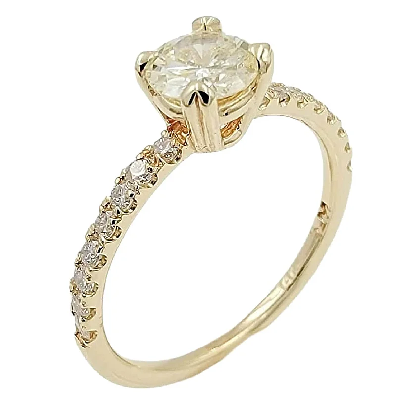 women’s affordable engagement rings-14K Yellow Gold Diamond Wedding Ring.