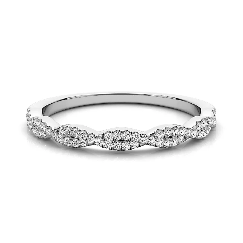 women’s rose cut engagement rings-Petite Infinity Round Diamond Wedding Ring