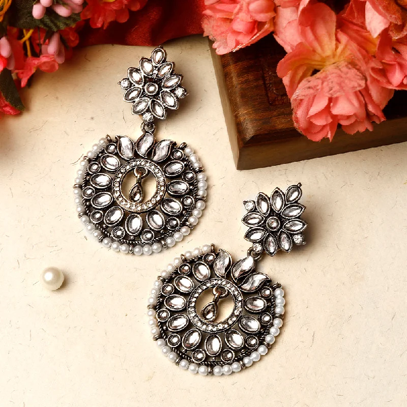 women’s turquoise earrings-Shrishti Fashion Lovely Silver Plated Chand Bali Earring For Women