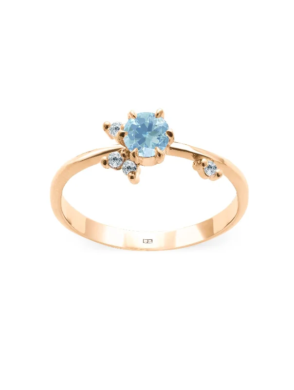 women’s unique gemstone rings-Your Way N°8 18K Gold Ring w. Topaz & Diamonds