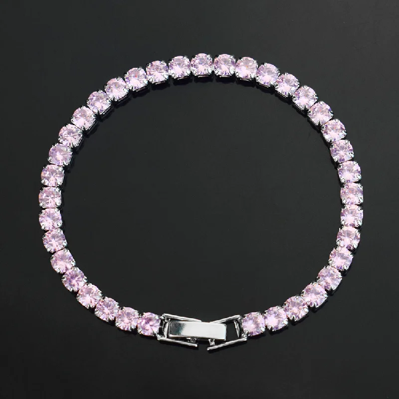 Pink diamond-Silver buckle