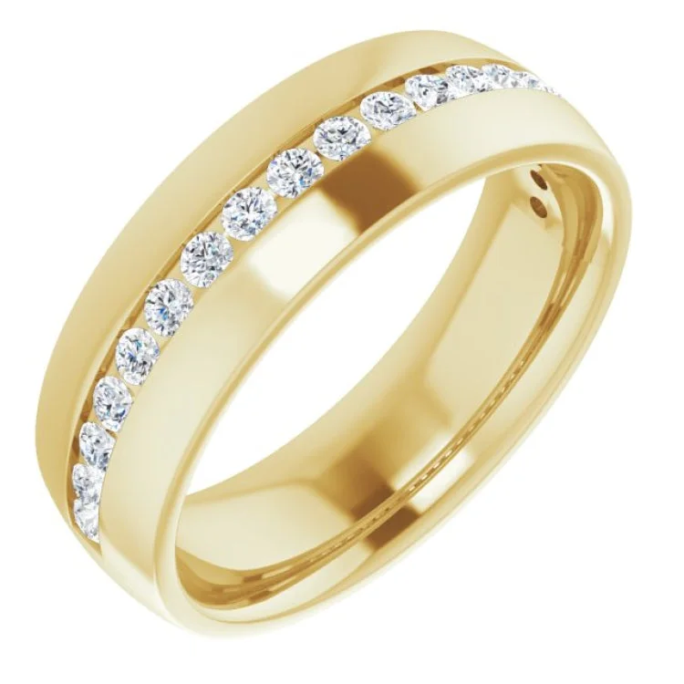 women’s silver rings-14K Yellow 3/8 CTW Natural Diamond Band