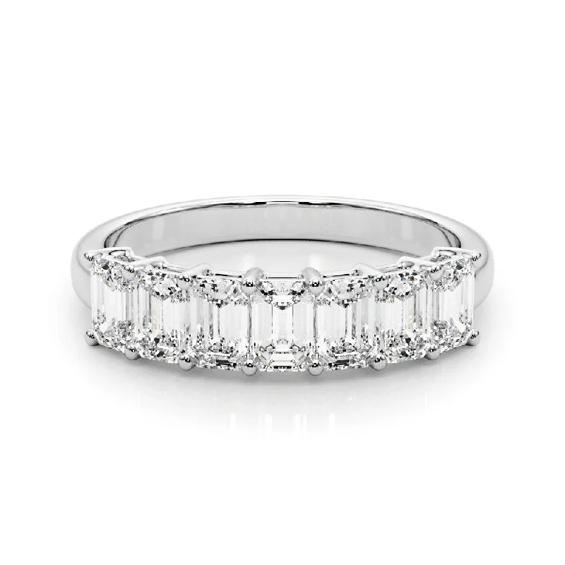 women’s classic engagement rings-Seven Stone 2.0 ct. Emerald Cut Diamond Wedding Ring