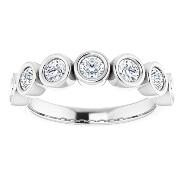 women’s rings-14K White 5/8 CTW Natural Diamond Anniversary Band