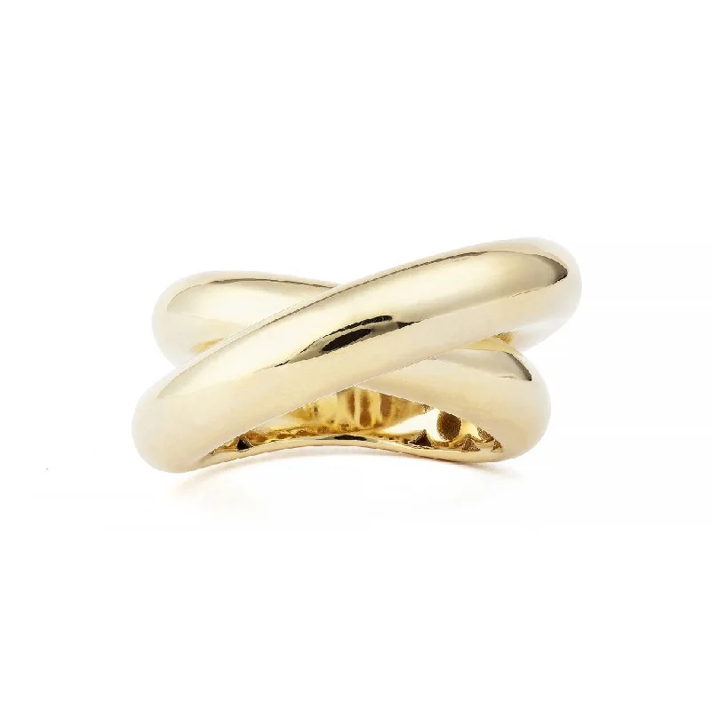 women’s abstract rings-Infinity Loop Big 18K Gold Ring