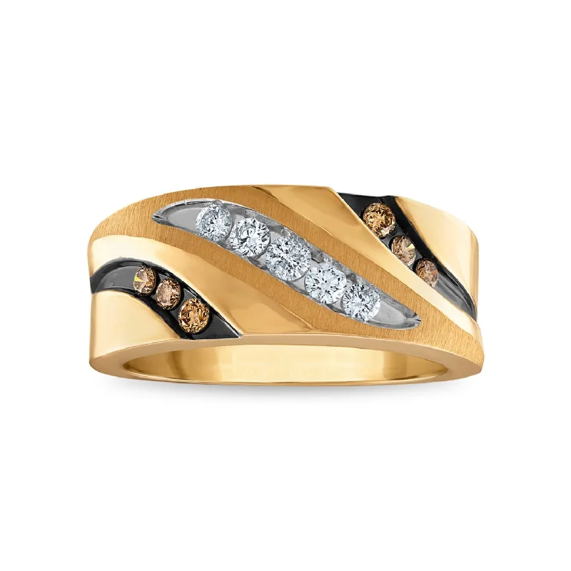 women’s oval diamond engagement rings-1/2 CTW Diamond Wedding Ring in 10KT Yellow Gold