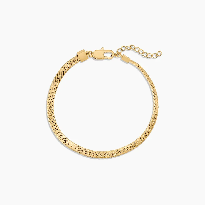 women’s cuff bracelets-Dani Herringbone Anklet