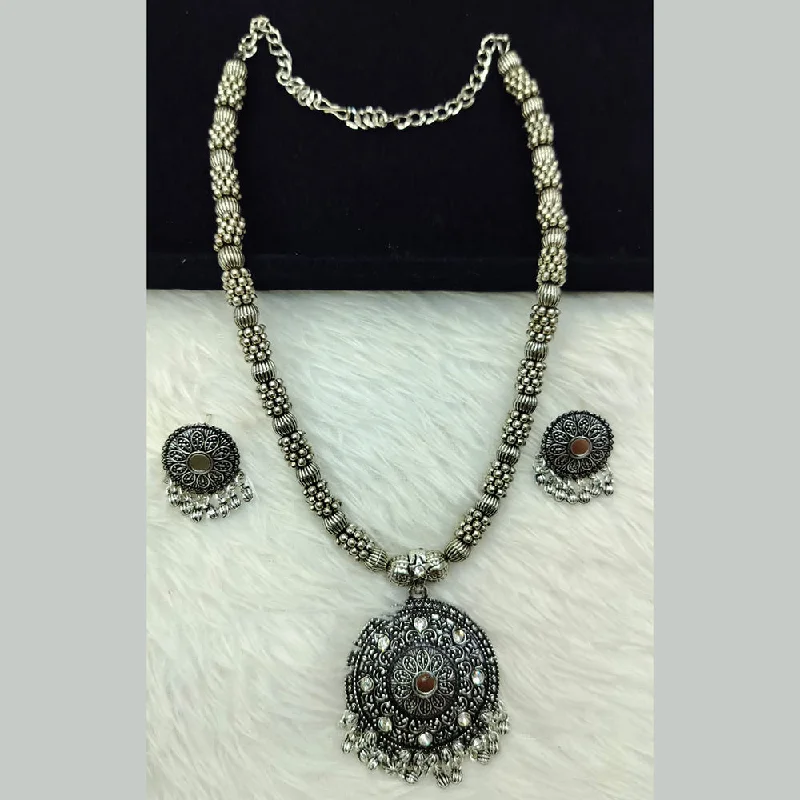 women’s custom-made necklaces-Manisha Jewellery Oxidised Plated Mirror Necklace Set