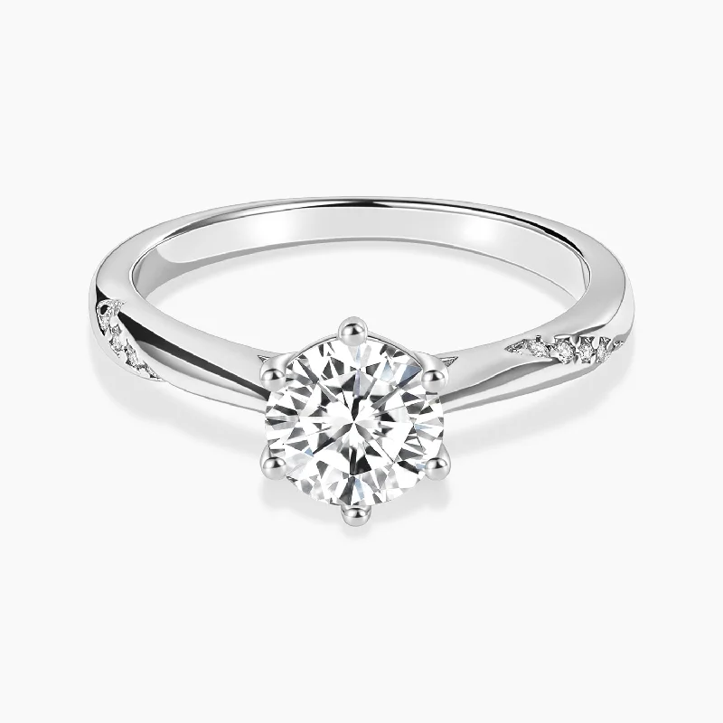 women’s designer engagement rings-1CT Round Cut Moissanite Wedding Rings