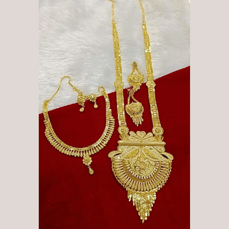 women’s wedding necklaces-Pari Art Jewellery Forming Double Necklace Set