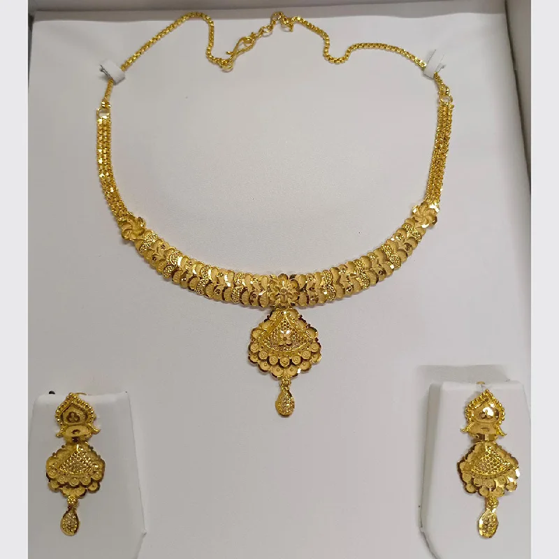 women’s love necklaces-Pari Art Jewellery Forming Gold Necklace Set