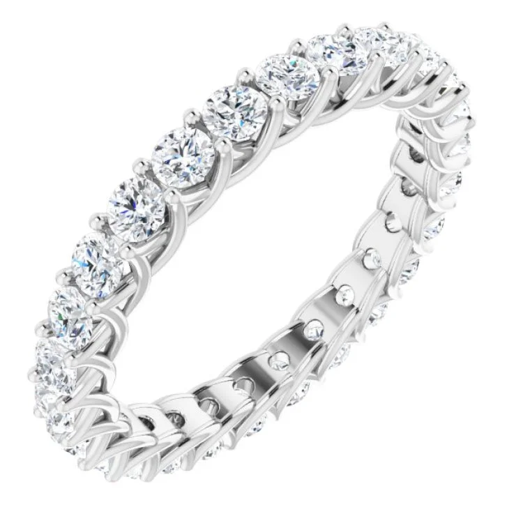 women’s gold stacking rings-14K White 1 1/2 CTW Natural Diamond Eternity Band