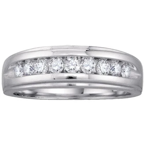 women’s oval cut engagement rings-1/2 CTW Diamond Wedding Ring in 14KT White Gold