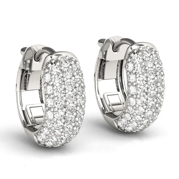 women’s diamond stud earrings-14K 5 Row Pave Diamond Earring