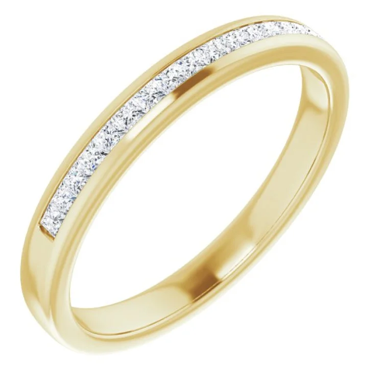 women’s textured rings-14K Yellow 3/8 CTW Natural Diamond Band