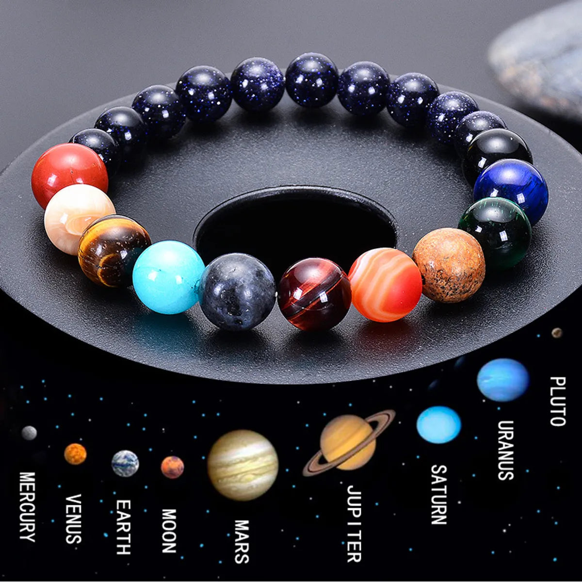 women’s simple bracelets-Fashion Planet Natural Stone Beaded Unisex Bracelets