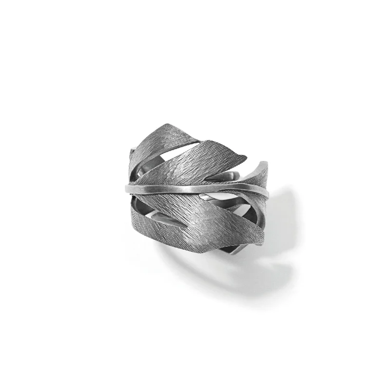 women’s engraved silver rings-Miss Roy Ring Grey