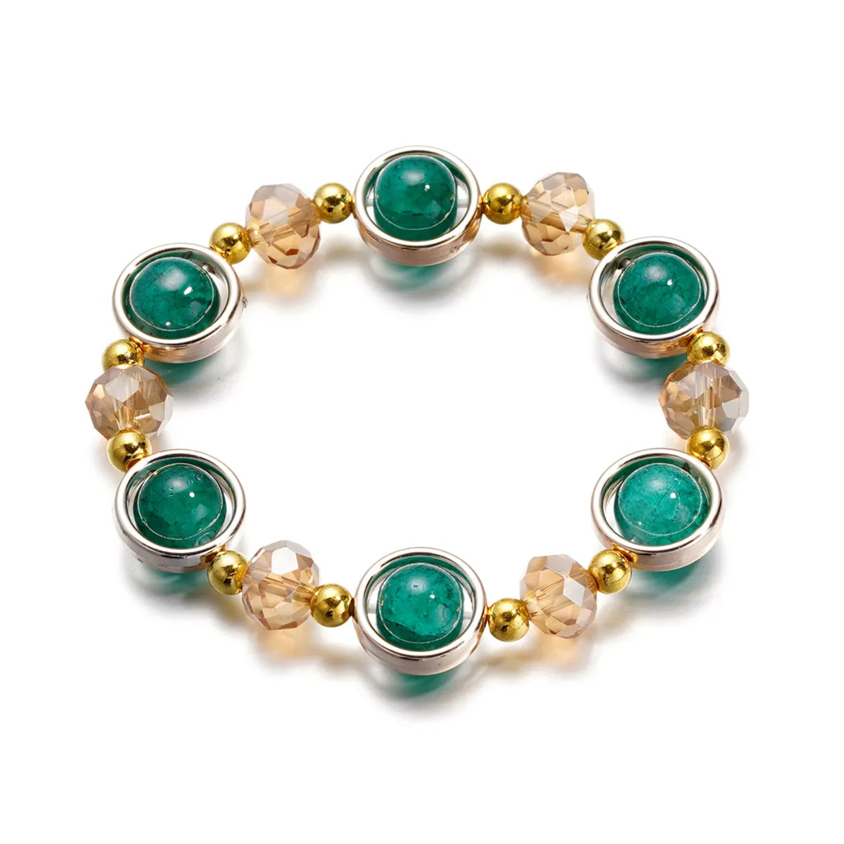 Ice Split Ink Dyed Glazed Bracelet-Green