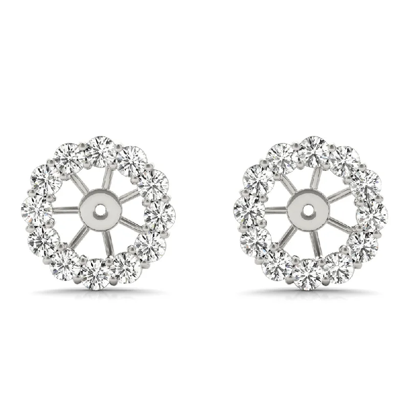 women’s statement stud earrings-14K Diamond Stud Diamond Earring Jacket