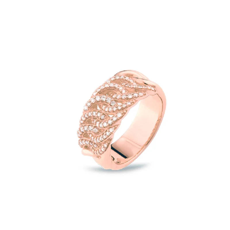 women’s minimalist rings-Sitana 18K Rosegold Ring w. 86 Diamonds