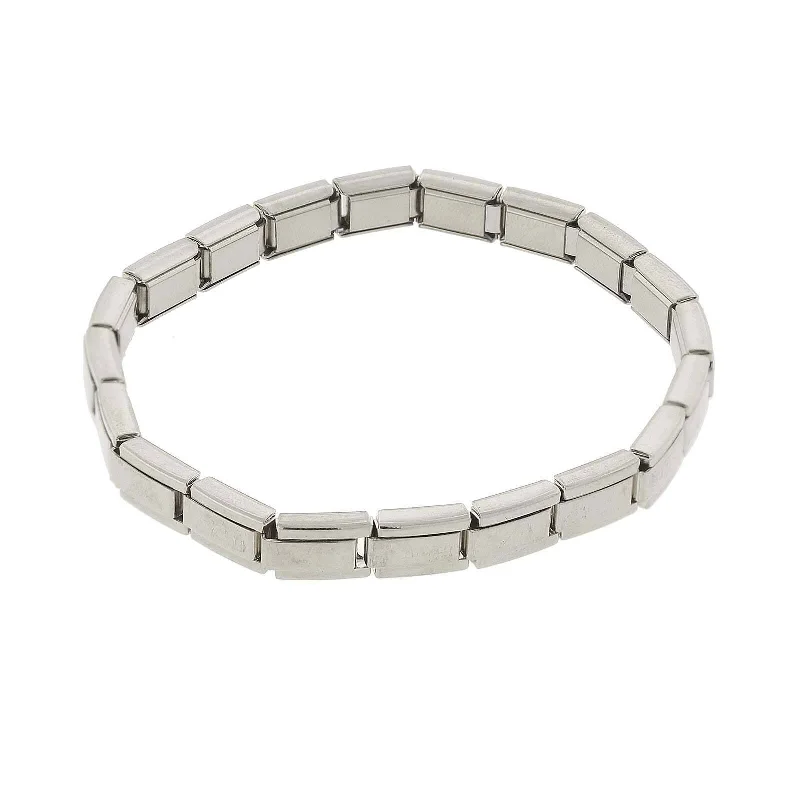 women’s open cuff bracelets-1928 Jewelry Silver Classic Polished Stainless Steel Stretch Bracelet