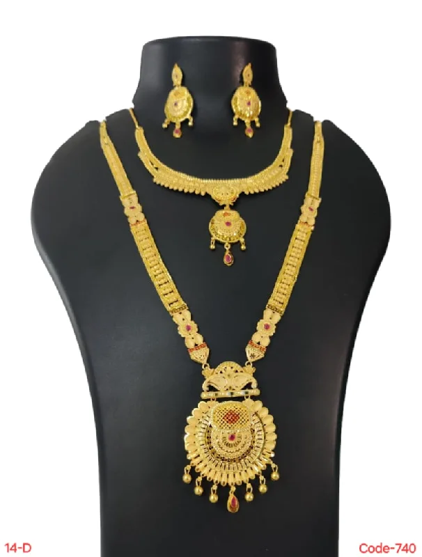 women’s luxury diamond necklaces-Pari Art Jewellery Forming Gold Necklace Combo