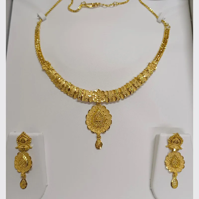 women’s chain link necklaces-Pari Art Jewellery Forming Gold Necklace Set