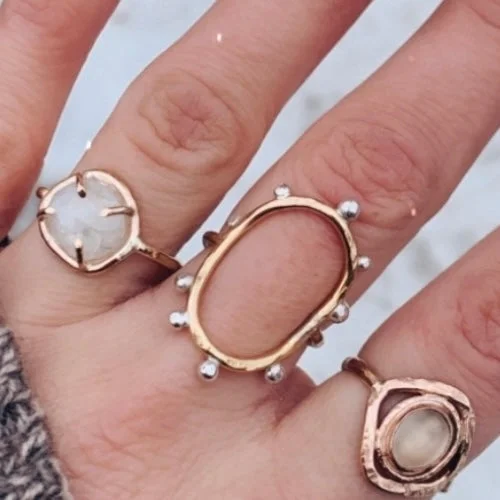 women’s moonstone rings-Hello Sunshine Ring - 14k Gold Fill & Sterling Silver