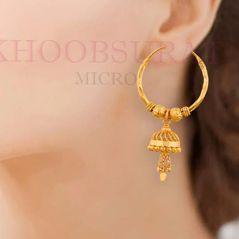 women’s textured earrings-Dariyalal Sales Gold Plated Jhumki