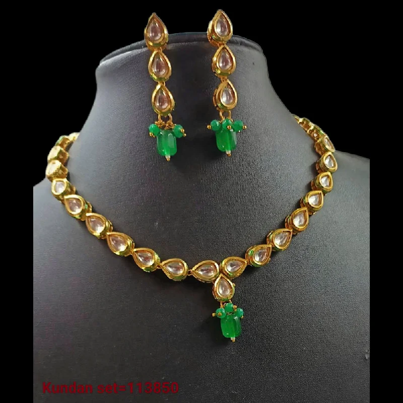 women’s vintage necklaces-Padmawati Bangles Kundan Stone Gold Plated Necklace Set