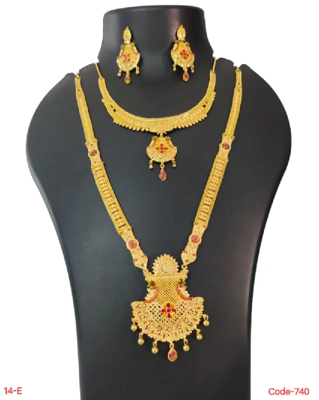 women’s charm necklaces-Pari Art Jewellery Forming Gold Necklace Combo